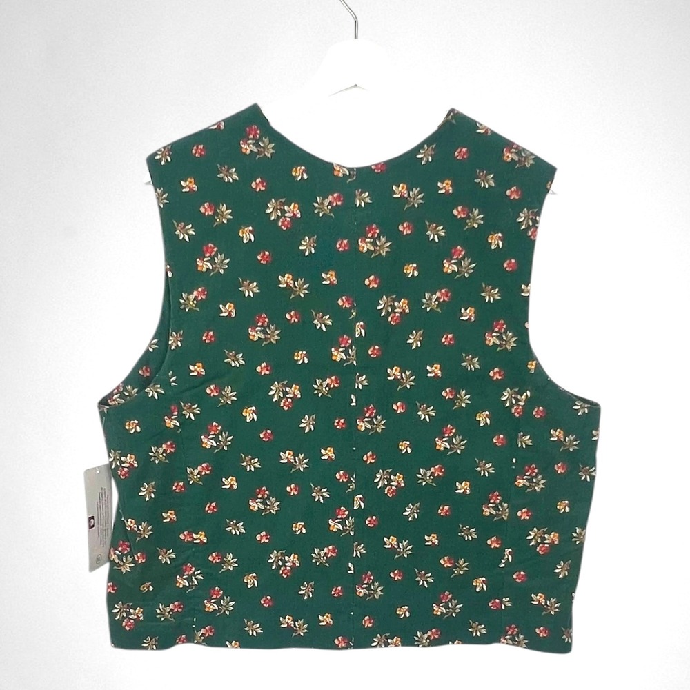 NWT Vintage KAREN SCOTT Green Corduroy Vest XL - Picture 3 of 10